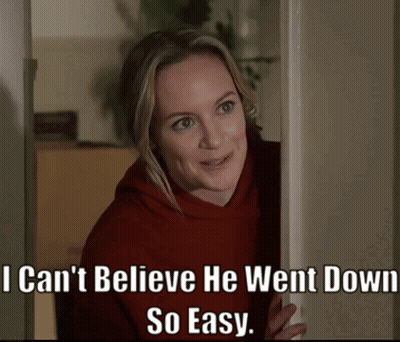 Woman In Doorway Saying I Can't Believe He Went Down So Easy GIF