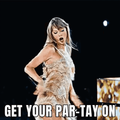 Woman In Dress Dancing On Stage Get Your Party On GIF