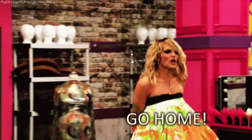 Woman In Dress Saying Go Home GIF