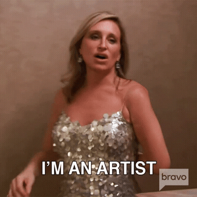 Woman In Dress Says I'm An Artist GIF