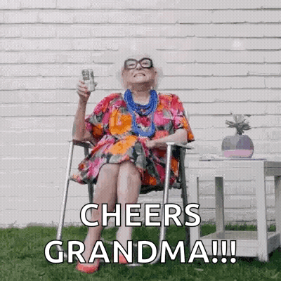 Woman In Dress Squatting With Go Granny GIF