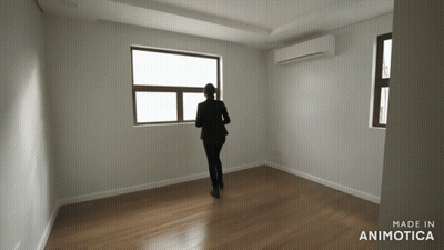 Woman In Empty Room Made In Animotica GIF