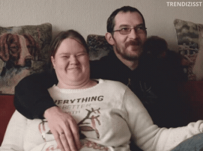 Woman In Everything Better With Sweater Next To Man GIF