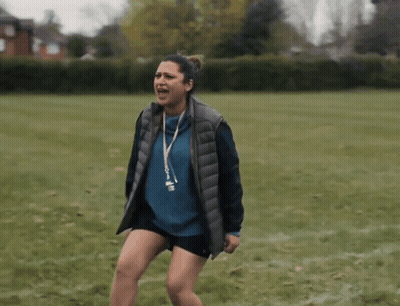 Woman In Field Saying Come On GIF