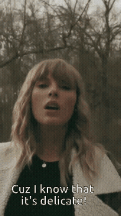Woman In Forest Says Cuz I Know That It's Delicate GIF
