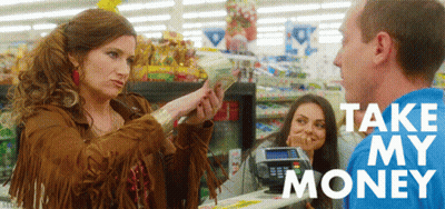 Woman In Fringed Jacket Giving Money GIF