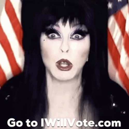 Woman In Front Of American Flag Go To Iwillvote.com GIF