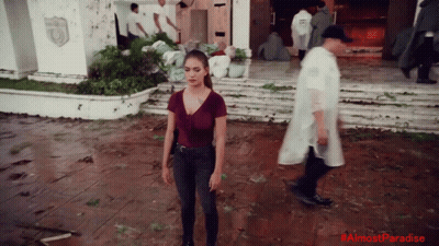 Woman In Front Of Building #Almostparadise GIF