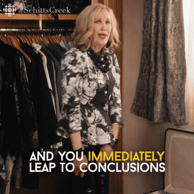 Woman In Front Of Closet Saying And You Immediately Leap To Conclusions GIF