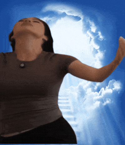 Woman In Front Of Cloudy Sky GIF