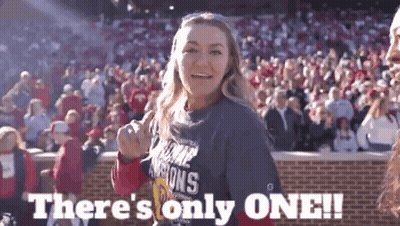 Woman In Front Of Crowd Saying There's Only One GIF