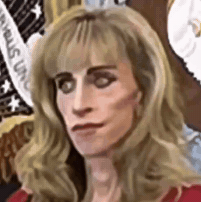 Woman In Front Of Flag GIF