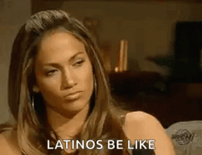Woman In Front Of Mic Saying Latinos Be Like GIF