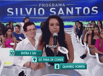 Woman In Front Of Microphone Silvio Santos Sign GIF