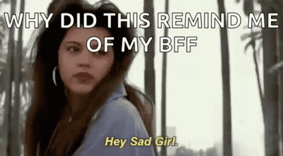 Woman In Front Of Palm Trees Says Why Did This Remind Me Of My BFF GIF