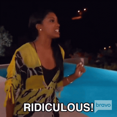 Woman In Front Of Pool Saying Ridiculous GIF