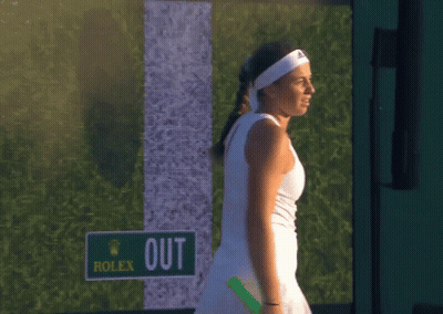 Woman In Front Of Sign Saying Out GIF