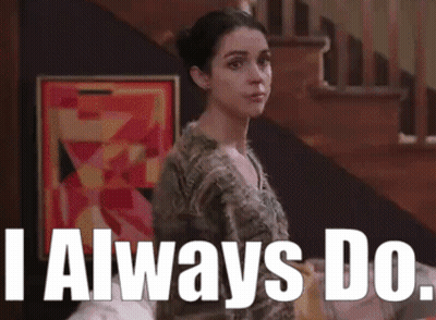 Woman In Front Of Stairs Saying I Always Do GIF