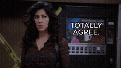 Woman In Front Of Vending Machine Saying Totally Agree GIF