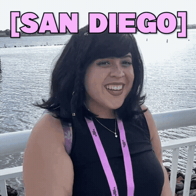 Woman In Front Of Water With San Diego GIF