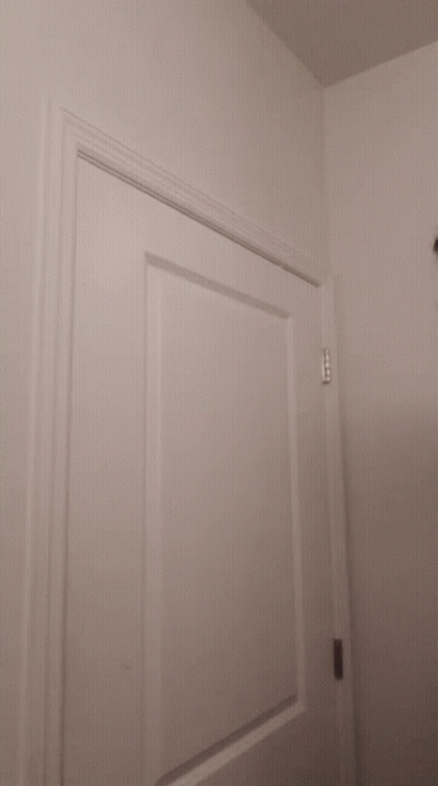 Woman In Front Of White Door GIF