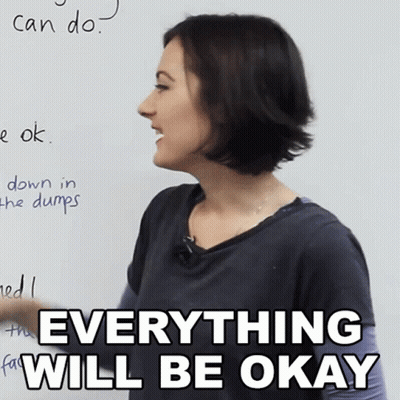Woman In Front Of Whiteboard Saying Everything Will Be Okay GIF