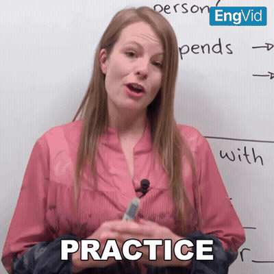 Woman In Front Of Whiteboard Saying Practice GIF