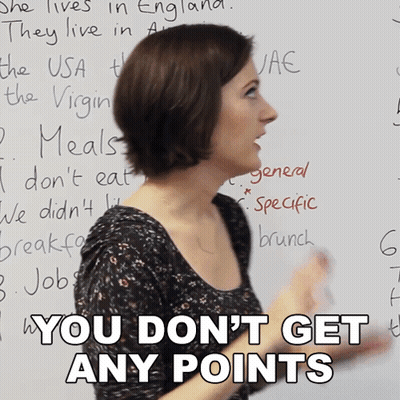 Woman In Front Of Whiteboard Saying You Don't Get Any Points GIF