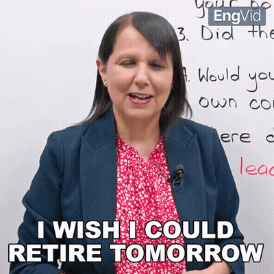Woman In Front Of Whiteboard Says I Wish I Could Retire Tomorrow GIF
