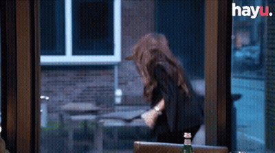 Woman In Front Of Window With Hayu GIF