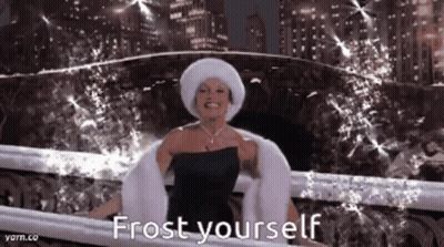 Woman In Fur Coat And Hat On Bridge Says Frost Yourself GIF