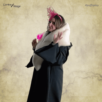 Woman In Fur Coat And Pink Headband GIF