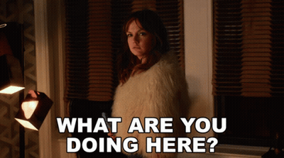Woman In Fur Coat Asking What Are You Doing Here GIF