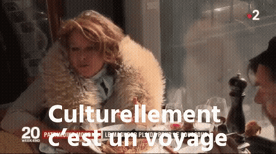 Woman In Fur Coat At Table GIF