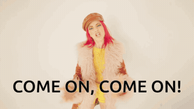 Woman In Fur Coat Saying Come On GIF