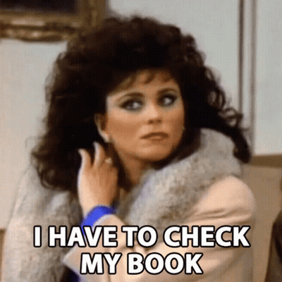 Woman In Fur Coat Says I Have To Check My Book GIF