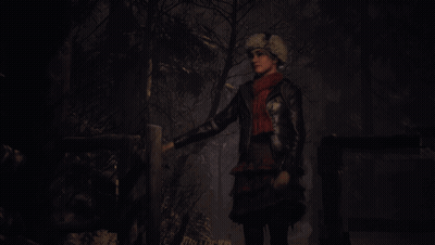 Woman In Fur Hat Looking Up At Sky GIF