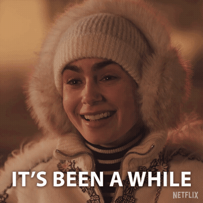 Woman In Fur Hat Says It's Been A While Netflix Ad GIF