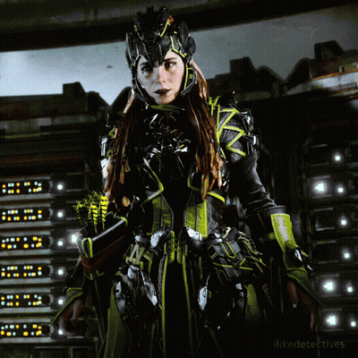 Woman In Futuristic Costume In Front Of Servers Ilikedetectives GIF