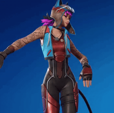 Woman In Futuristic Outfit Waving GIF