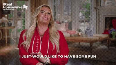 Woman In Givenchy Jacket Saying I Just Would Like To Have Some Fun GIF