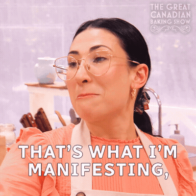 Woman In Glasses And Apron Says That's What I'm Manifesting GIF