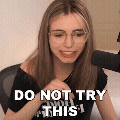 Woman In Glasses And Black Shirt Saying Do Not Try This GIF