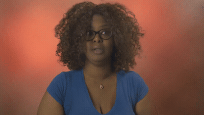 Woman In Glasses And Blue Shirt Saying Gross GIF
