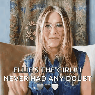 Woman In Glasses And Denim Vest Says Ellie's The Girl I Never Had Any Doubt GIF