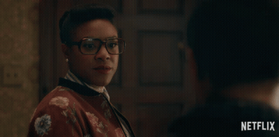 Woman In Glasses And Floral Sweater Says Look Netflix GIF