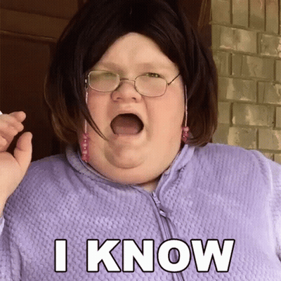 Woman In Glasses And Purple Sweater Saying I Know GIF