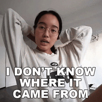 Woman In Glasses And White Shirt Says I Don't Know Where It Came From GIF
