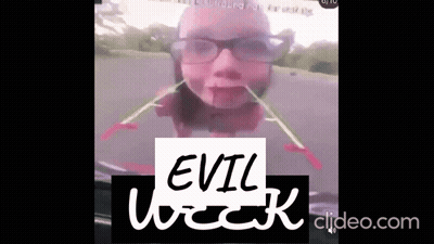 Woman In Glasses Driving Car With Evil Wreck Sign GIF