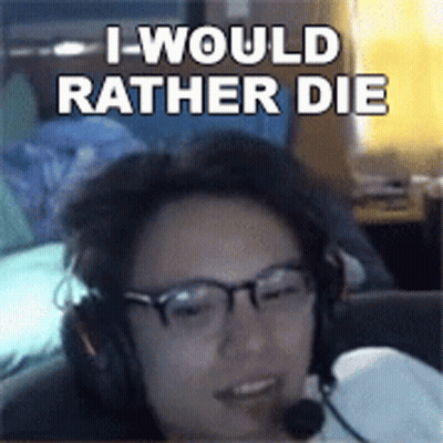 Woman In Glasses Headphones I Would Rather Die GIF